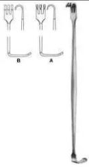 Ретрактор-гачок Сенна-Міллер, двокінцевий , 160 мм, 7 мм х 9 мм гострий 3 зубці , 19 мм х 5.5 мм Bio Tules Impex BTS-5-924-16